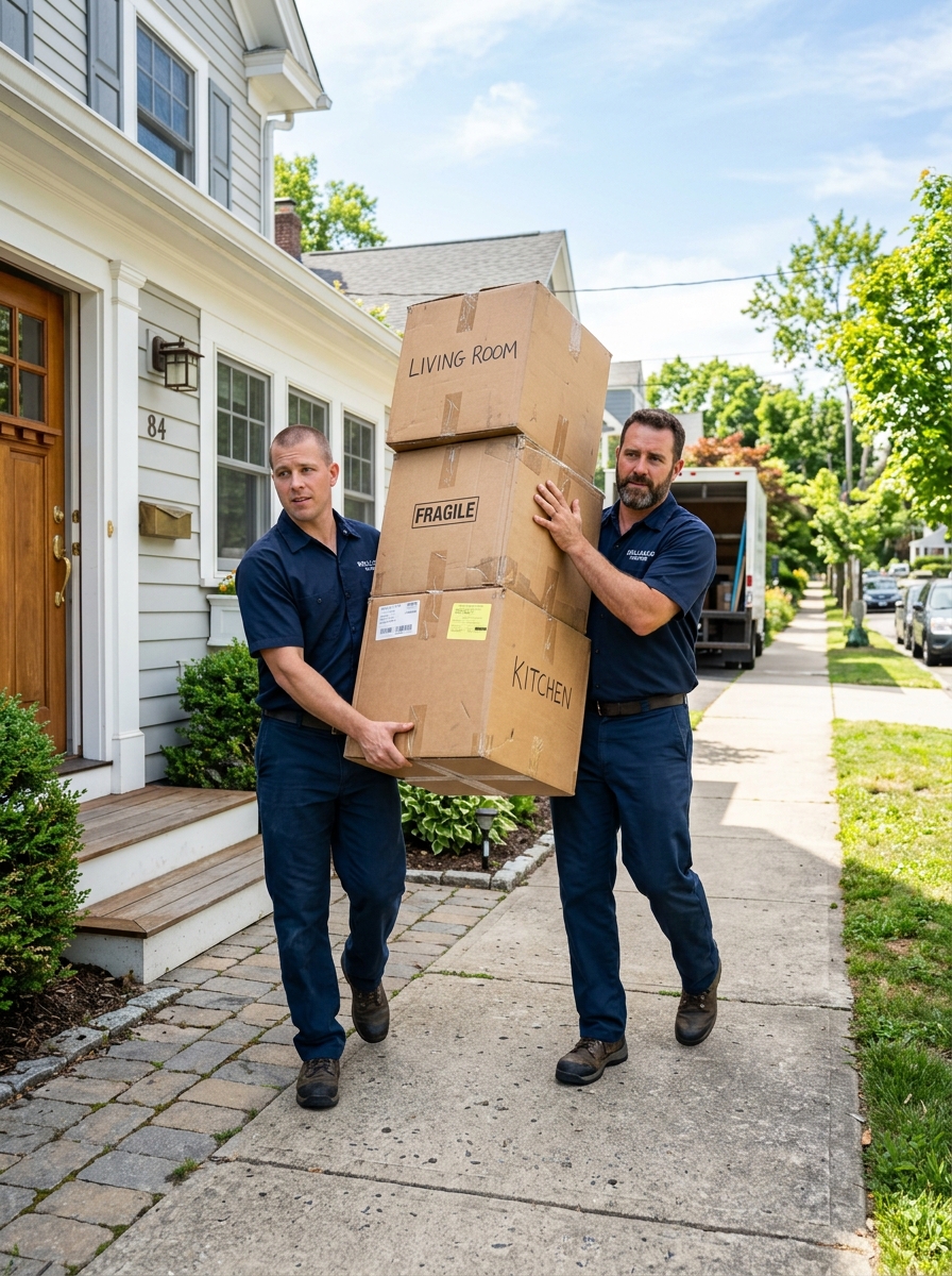Movers carrying boxes